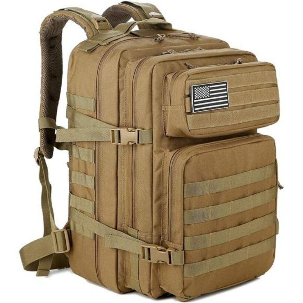 QTQY 45L Tactical Backpack Molle Military Hiking Bug Out Bag Waterproof